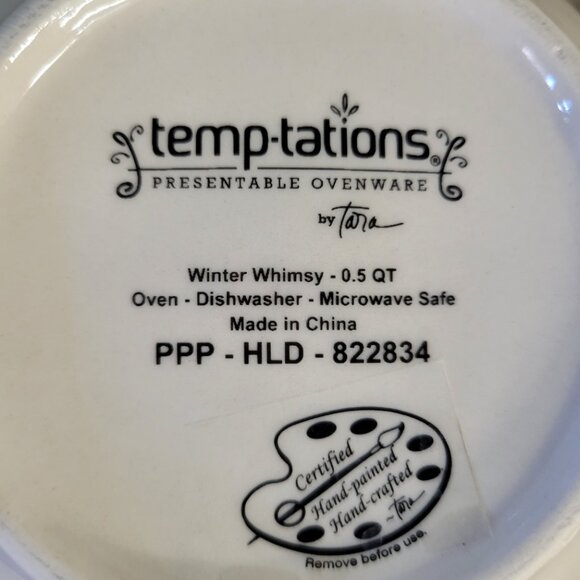 Temptations WINTER WHIMSEY Set of 4 Christmas Holiday NESTING BOWLS with Lids - Picture 6 of 9
